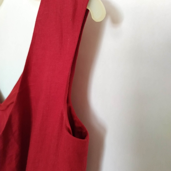 COPY - Sundance red dress linen / silk size P4 - Picture 8 of 13
